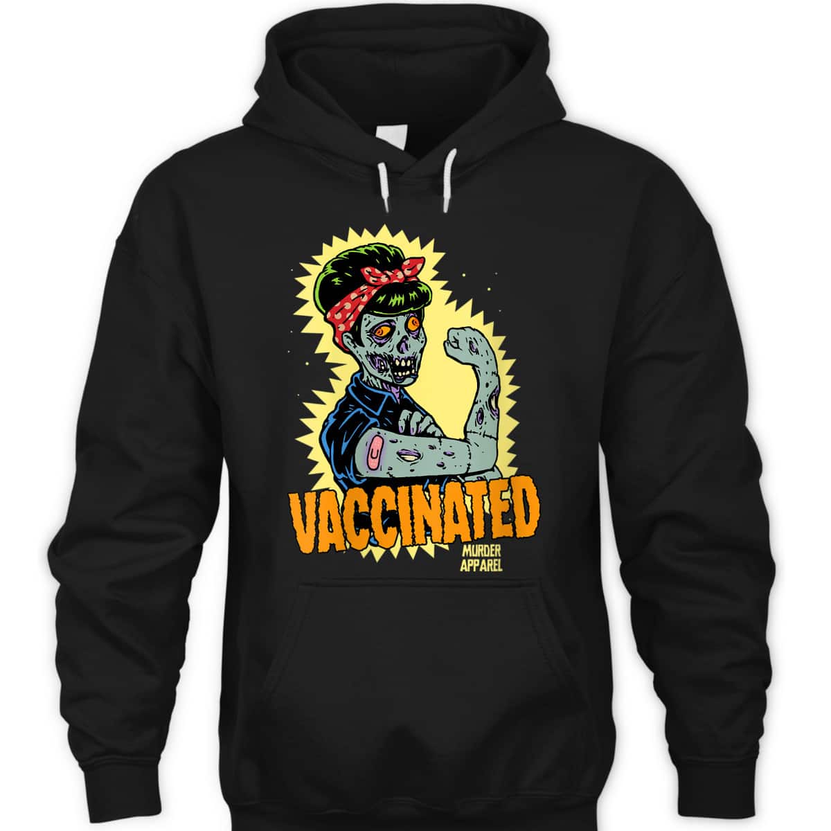 Womens Vaccinated Zombie Rosie Girl Power Feminist Goth Retro T-Shirt Womens Vaccinated Zombie Rosie Girl Power Feminist Goth Retro T-Shirt