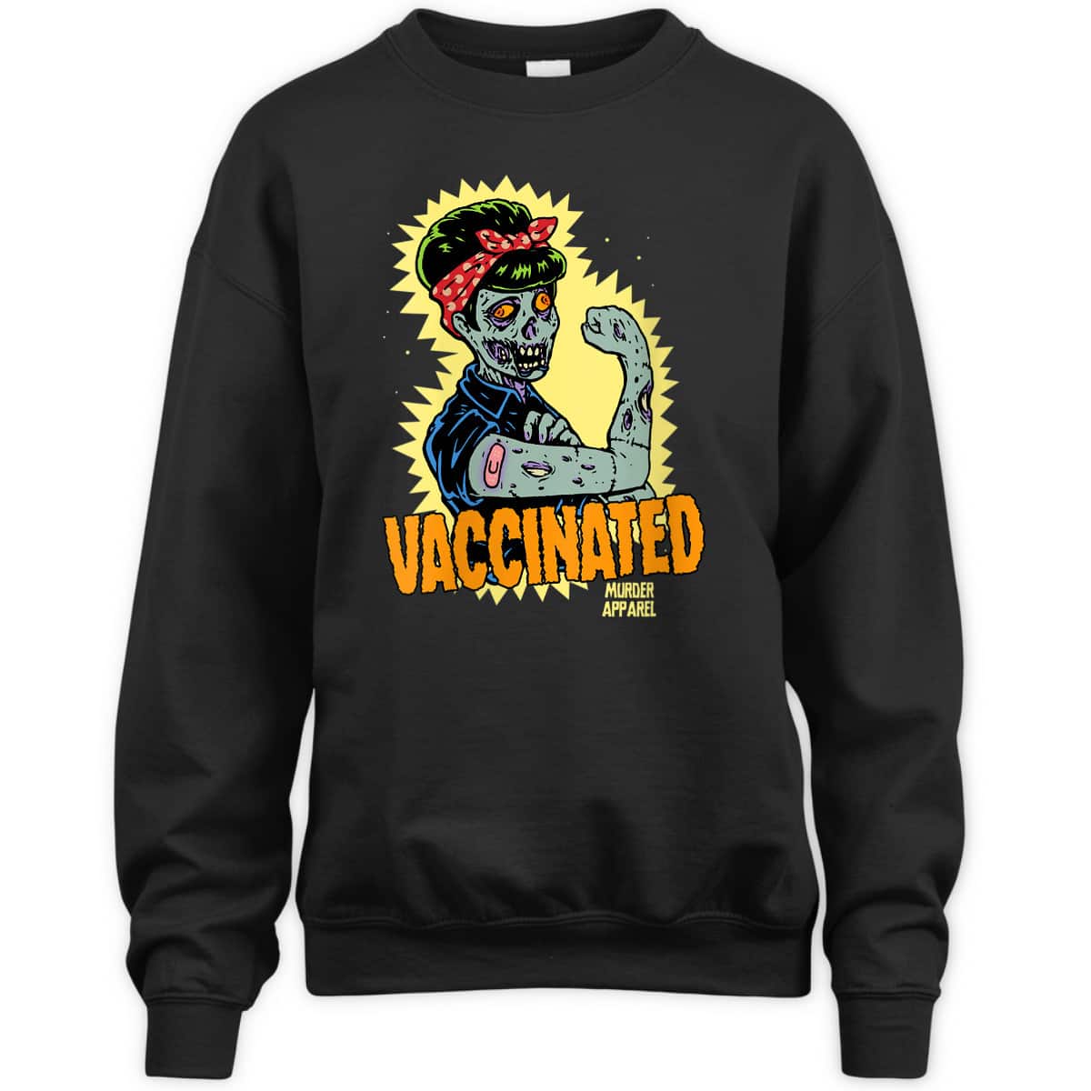 Womens Vaccinated Zombie Rosie Girl Power Feminist Goth Retro T-Shirt Womens Vaccinated Zombie Rosie Girl Power Feminist Goth Retro T-Shirt