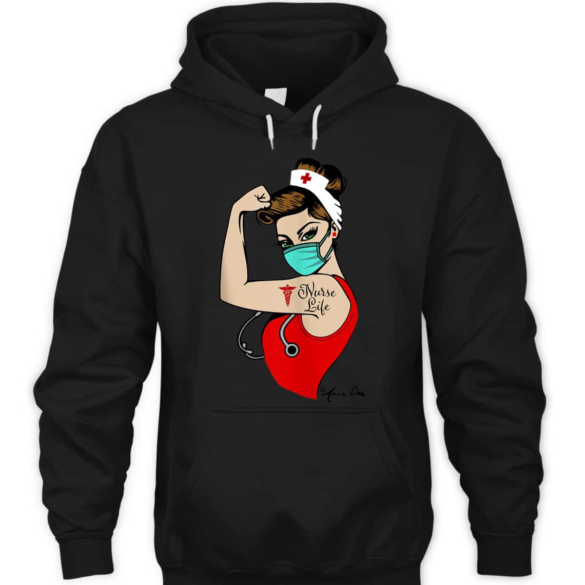 Nurse Life Girl Power Pin Up Rosie Caretaker Medical Retro T-Shirt