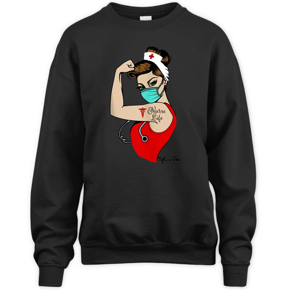 Nurse Life Girl Power Pin Up Rosie Caretaker Medical Retro T-Shirt