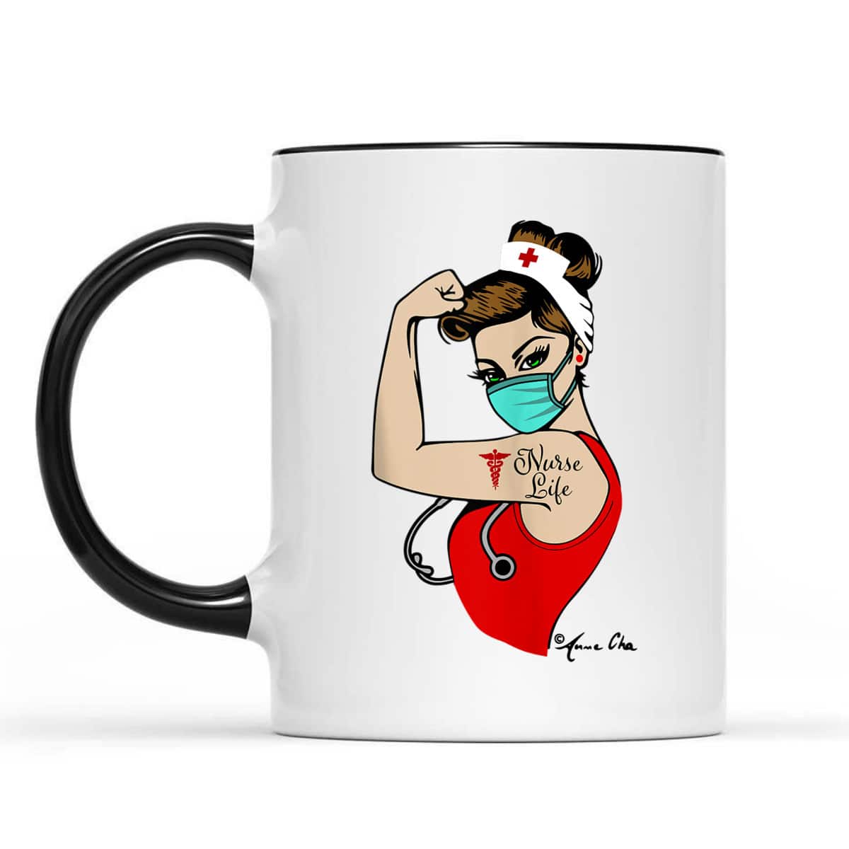 Nurse Life Girl Power Pin Up Rosie Caretaker Medical Retro T-Shirt