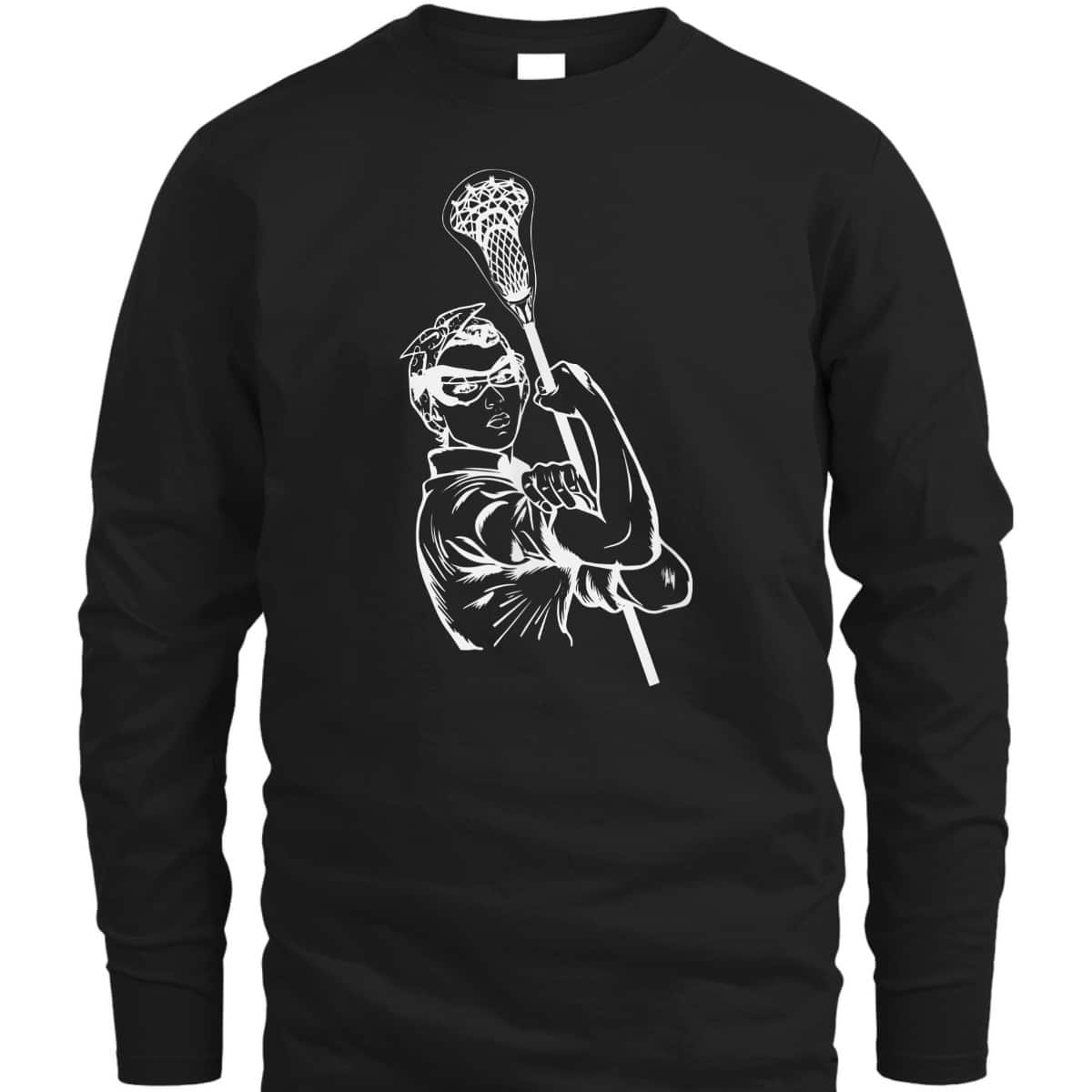 Fun Lacrosse Women Rosie The Riveter Girl Power LAX T-Shirt
