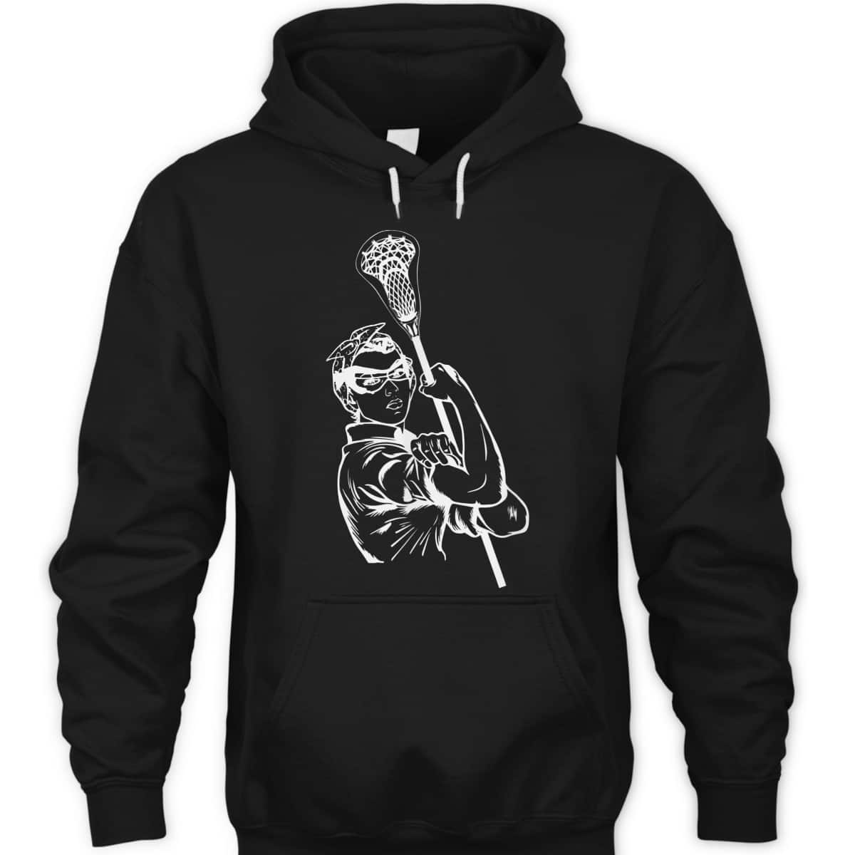 Fun Lacrosse Women Rosie The Riveter Girl Power LAX T-Shirt