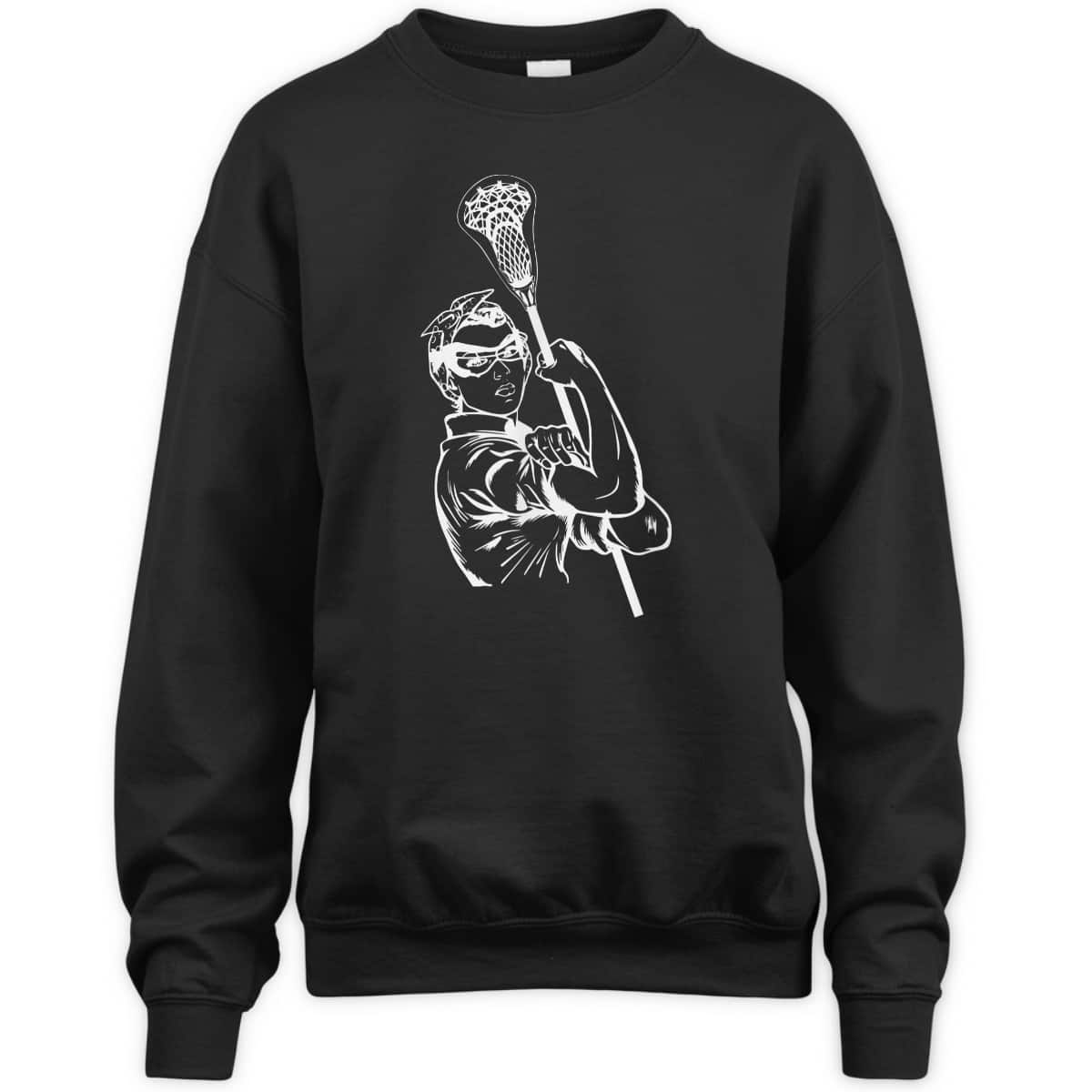 Fun Lacrosse Women Rosie The Riveter Girl Power LAX T-Shirt