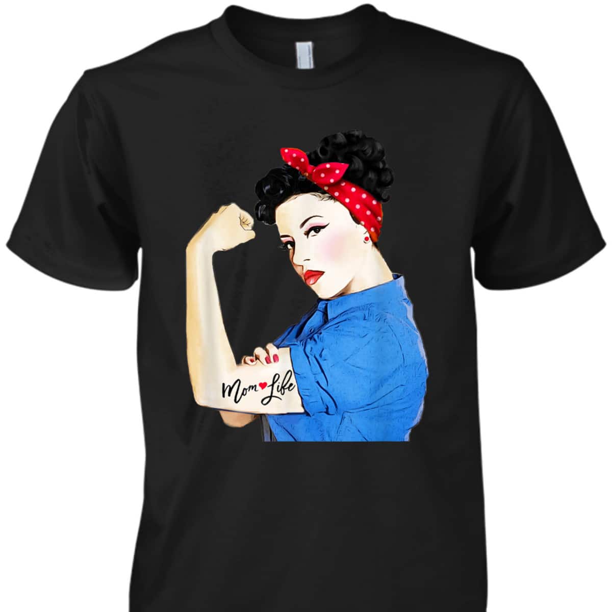 Mom Life Tattoo Heart Girl Power Pinup Retro Mommy T-Shirt