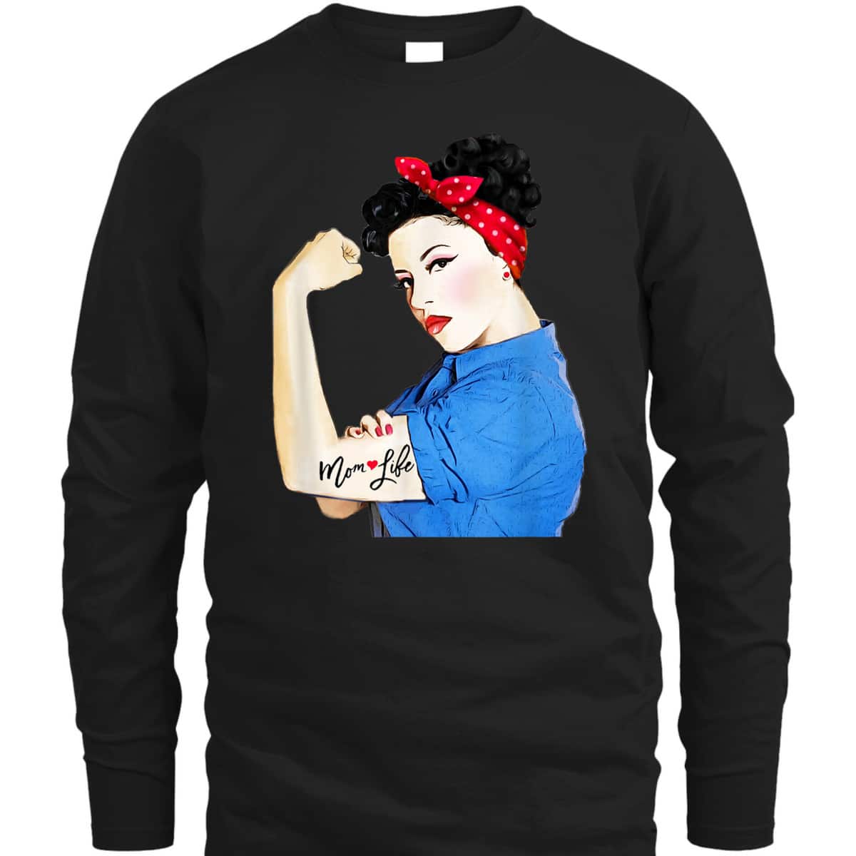Mom Life Tattoo Heart Girl Power Pinup Retro Mommy T-Shirt Mom Life Tattoo Heart Girl Power Pinup Retro Mommy T-Shirt