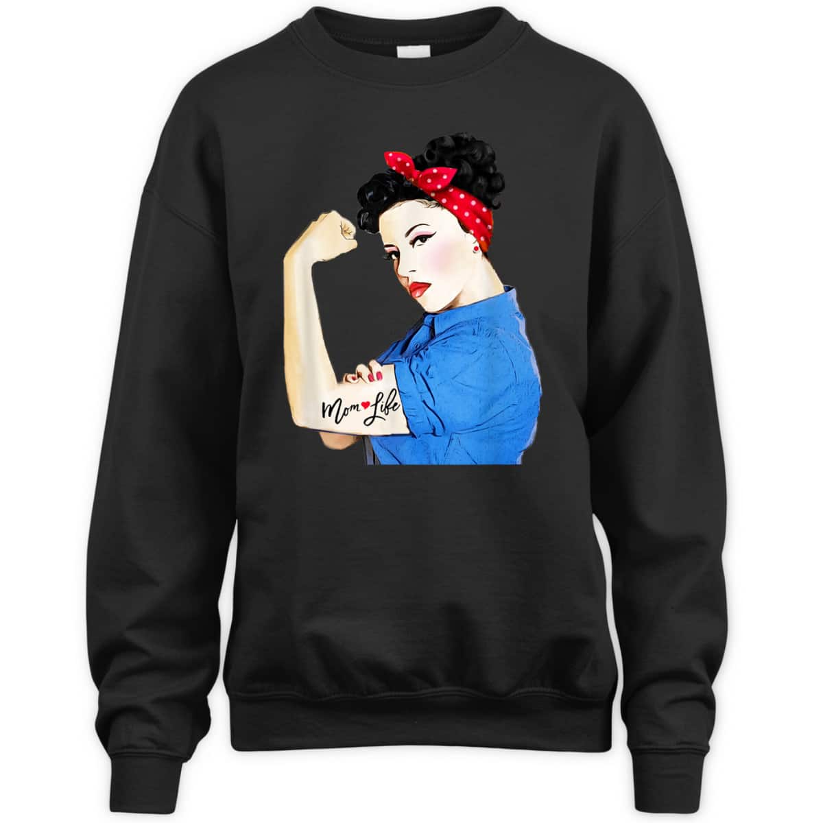 Mom Life Tattoo Heart Girl Power Pinup Retro Mommy T-Shirt