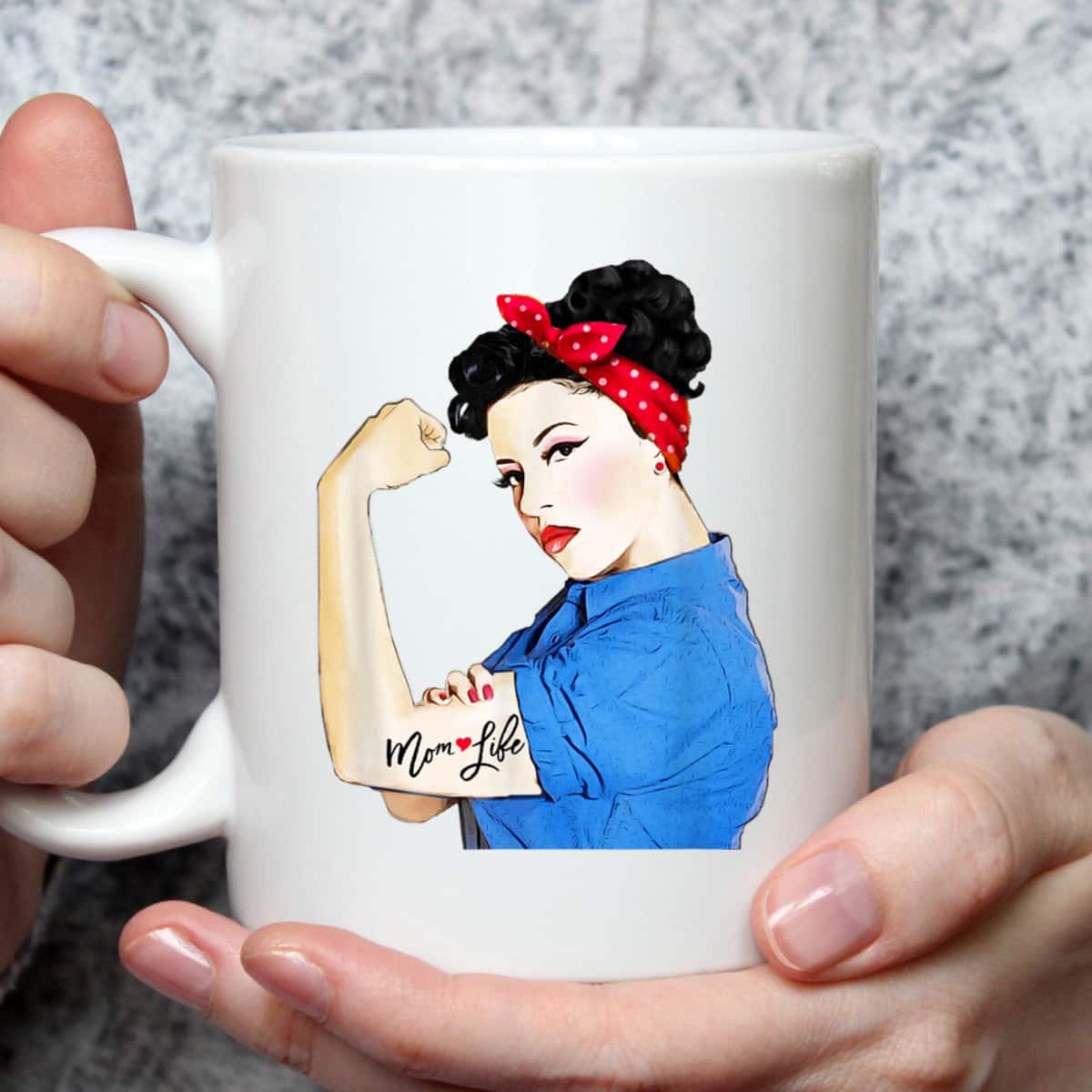 Mom Life Tattoo Heart Girl Power Pinup Retro Mommy T-Shirt