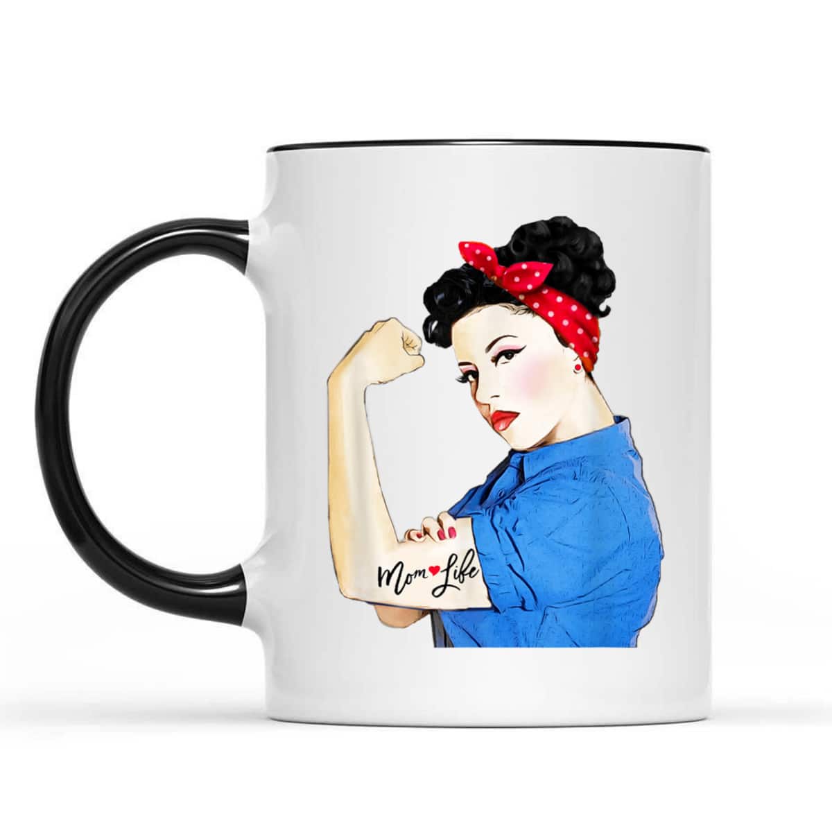 Mom Life Tattoo Heart Girl Power Pinup Retro Mommy T-Shirt
