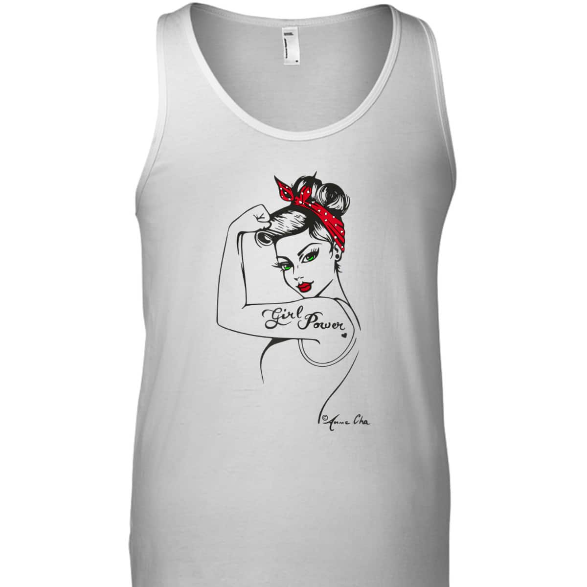 Womens Girl Power Pin Up Art Vintage Retro Style Feminist Icon Red T-Shirt