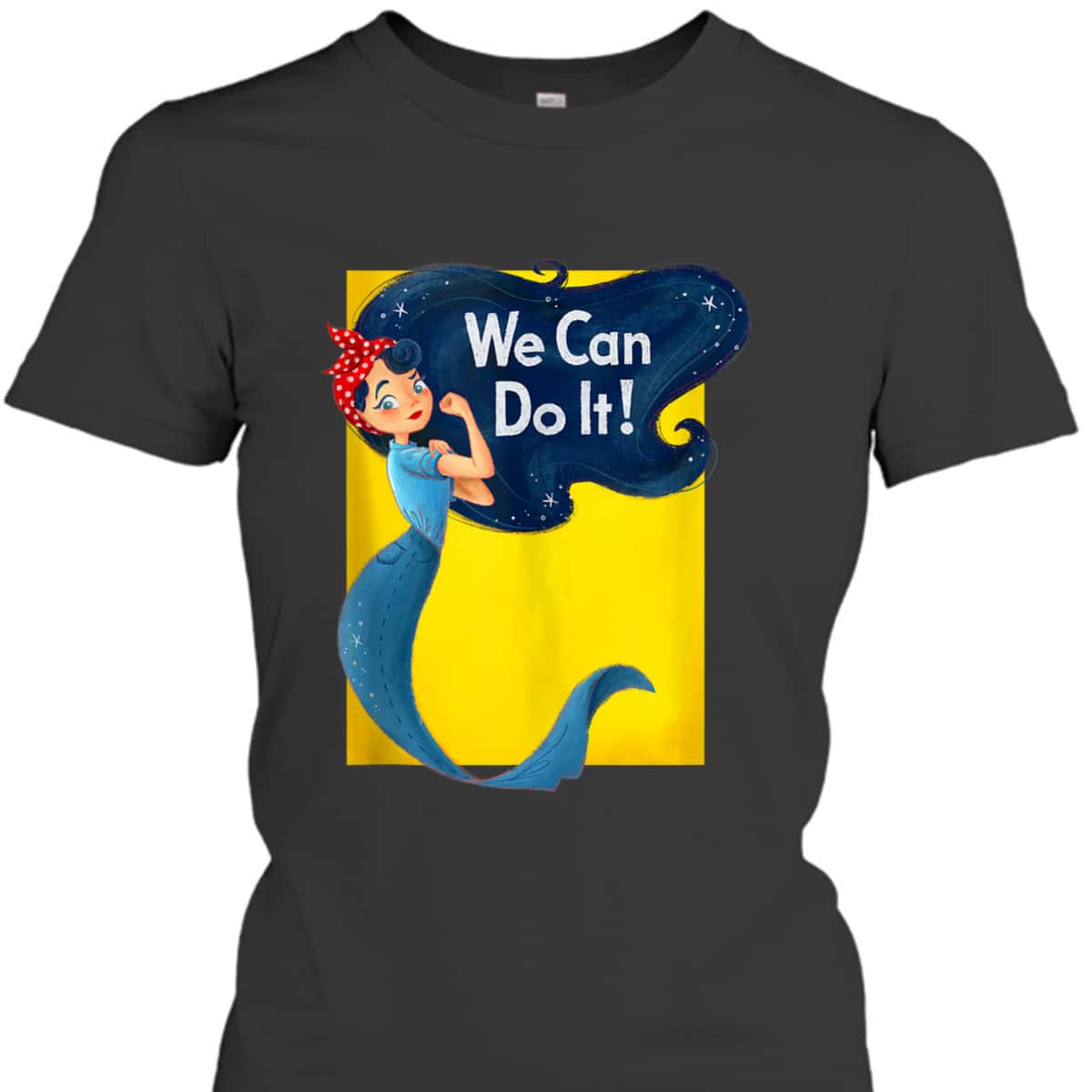 Rosie The Riveter Retro Mermaid Vintage We Can Do It T-Shirt