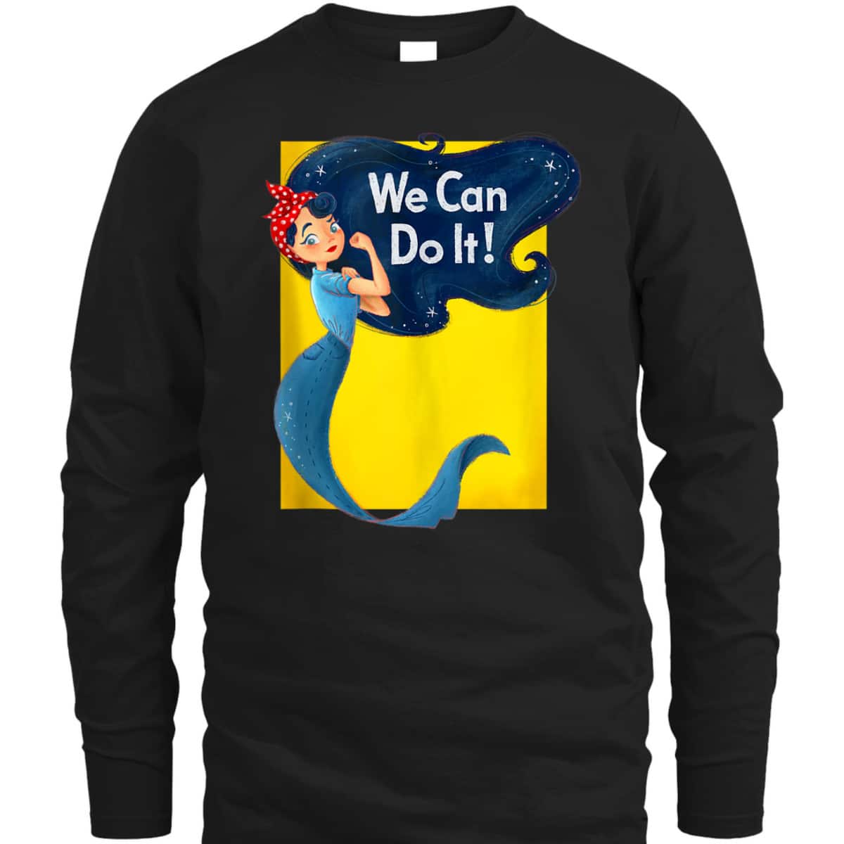 Rosie The Riveter Retro Mermaid Vintage We Can Do It T-Shirt