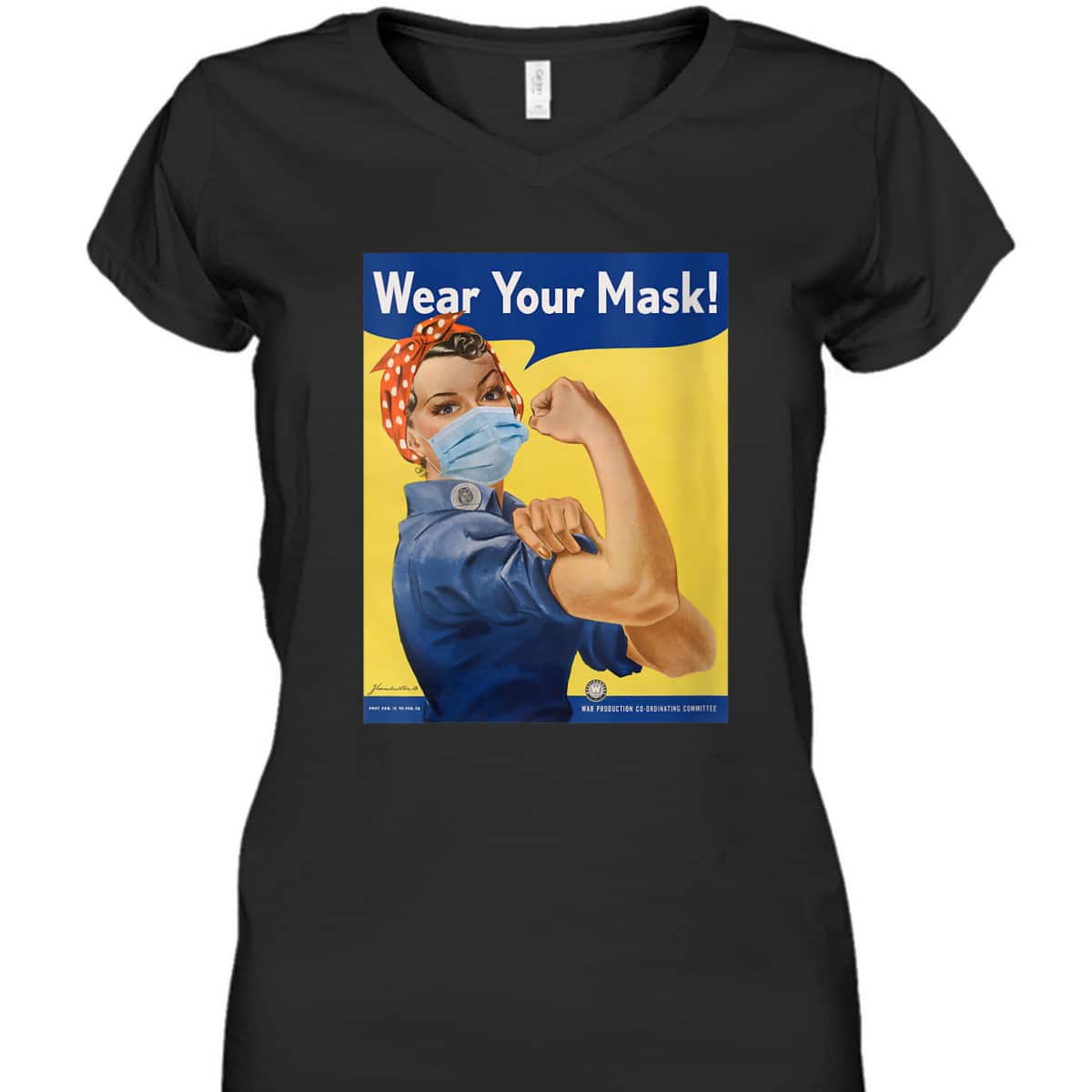 Womens Rosie The Riveter Wear Your Face Mask Stop Anti-Maskers Gift T-Shirt Womens Rosie The Riveter Wear Your Face Mask Stop Anti-Maskers Gift T-Shirt