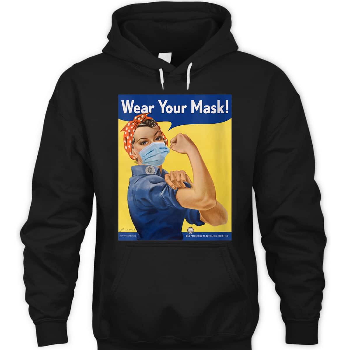 Womens Rosie The Riveter Wear Your Face Mask Stop Anti-Maskers Gift T-Shirt