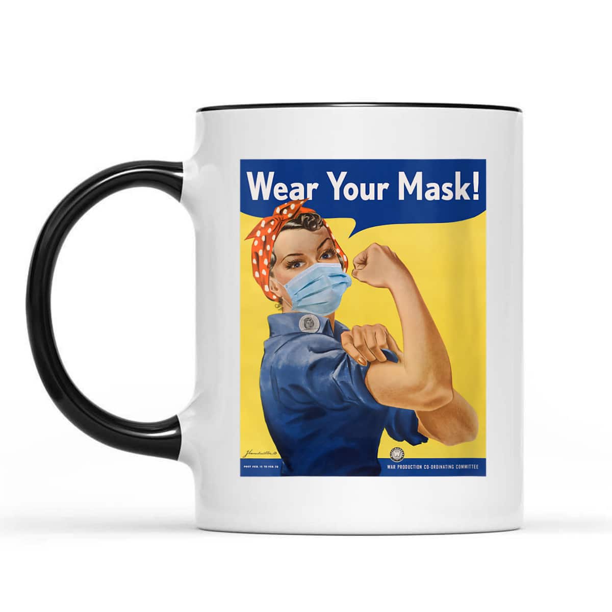 Womens Rosie The Riveter Wear Your Face Mask Stop Anti-Maskers Gift T-Shirt