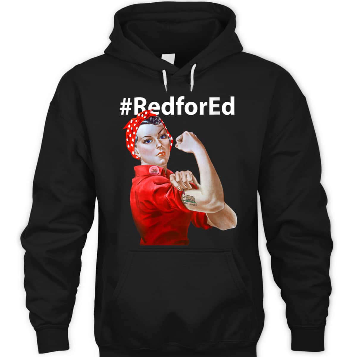 Womens Red For Ed California Rosie The Riveter T-Shirt Womens Red For Ed California Rosie The Riveter T-Shirt
