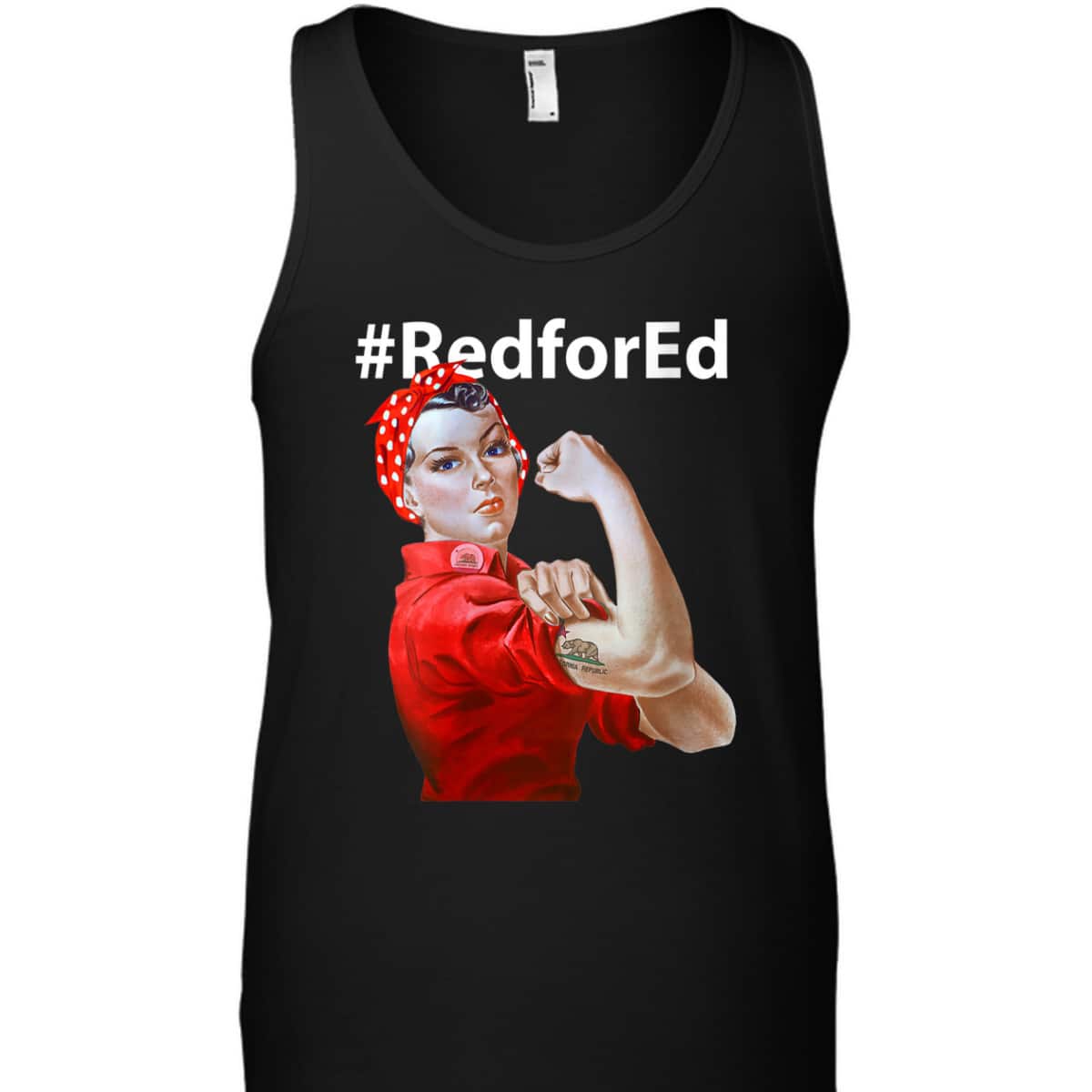 Womens Red For Ed California Rosie The Riveter T-Shirt Womens Red For Ed California Rosie The Riveter T-Shirt