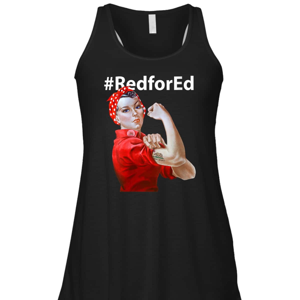 Womens Red For Ed California Rosie The Riveter T-Shirt