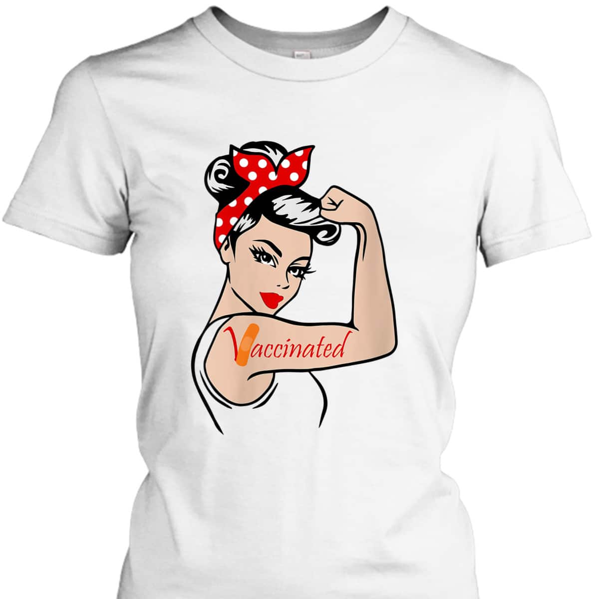 Womens Vaccinated Rosie The Riveter T-Shirt