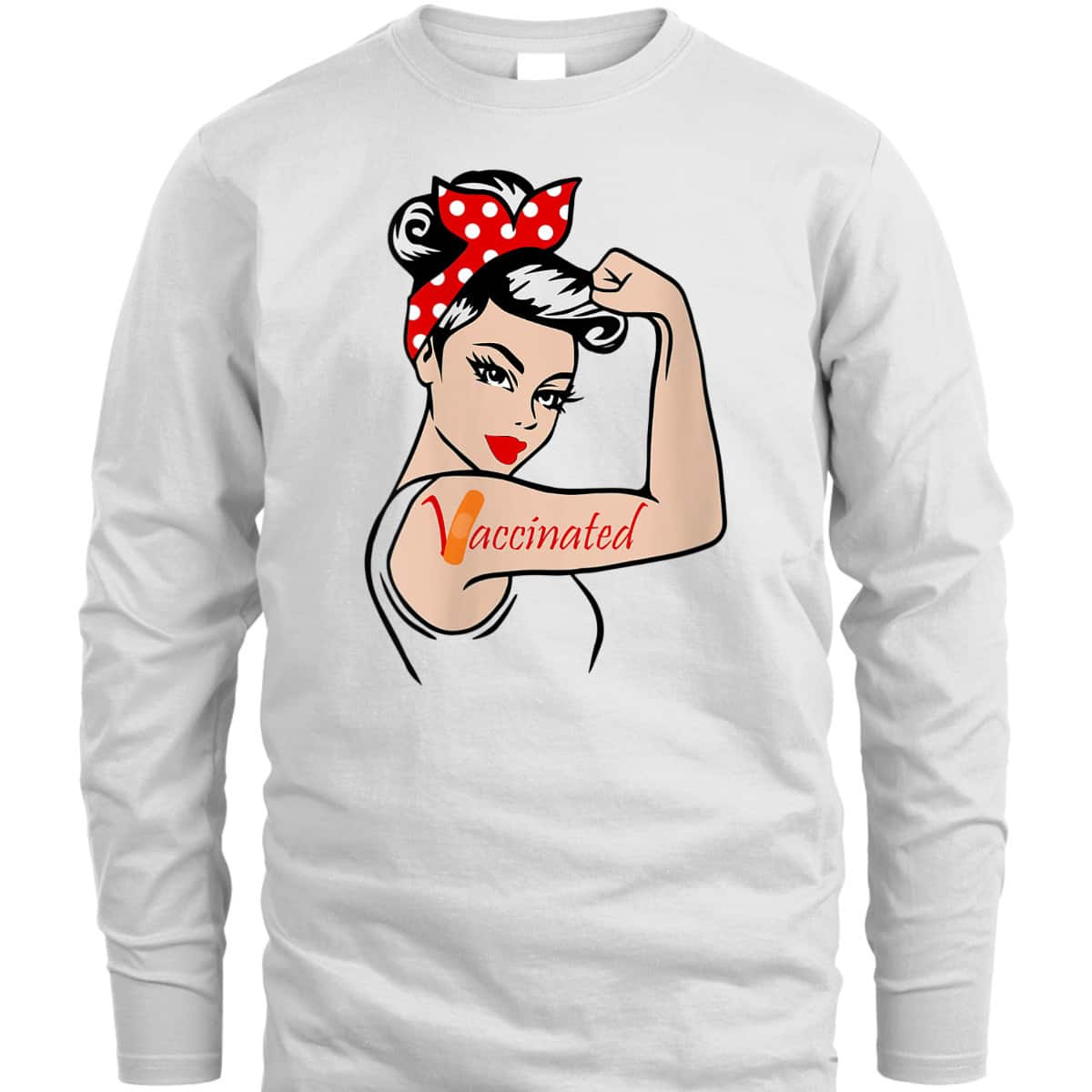 Womens Vaccinated Rosie The Riveter T-Shirt Womens Vaccinated Rosie The Riveter T-Shirt