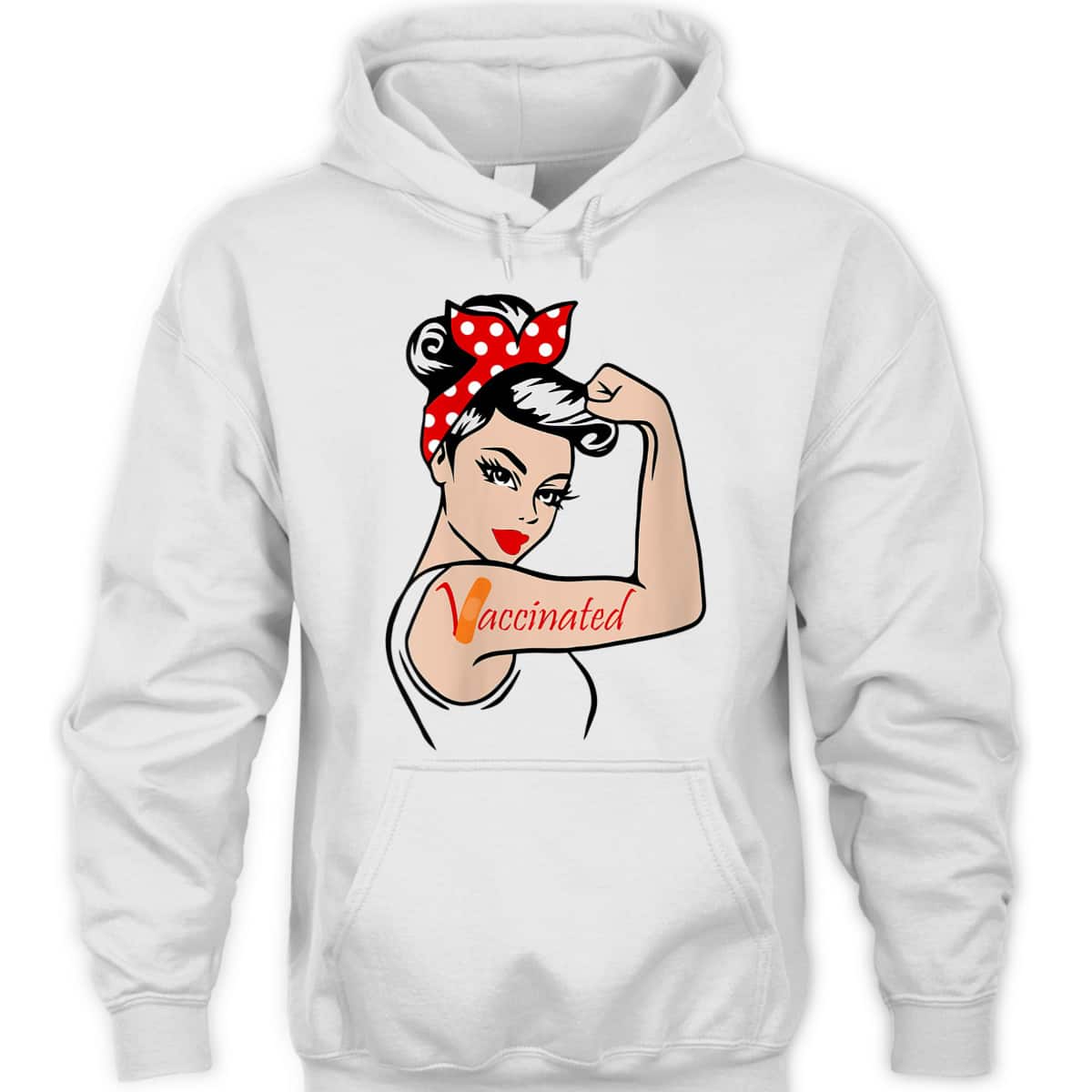 Womens Vaccinated Rosie The Riveter T-Shirt Womens Vaccinated Rosie The Riveter T-Shirt