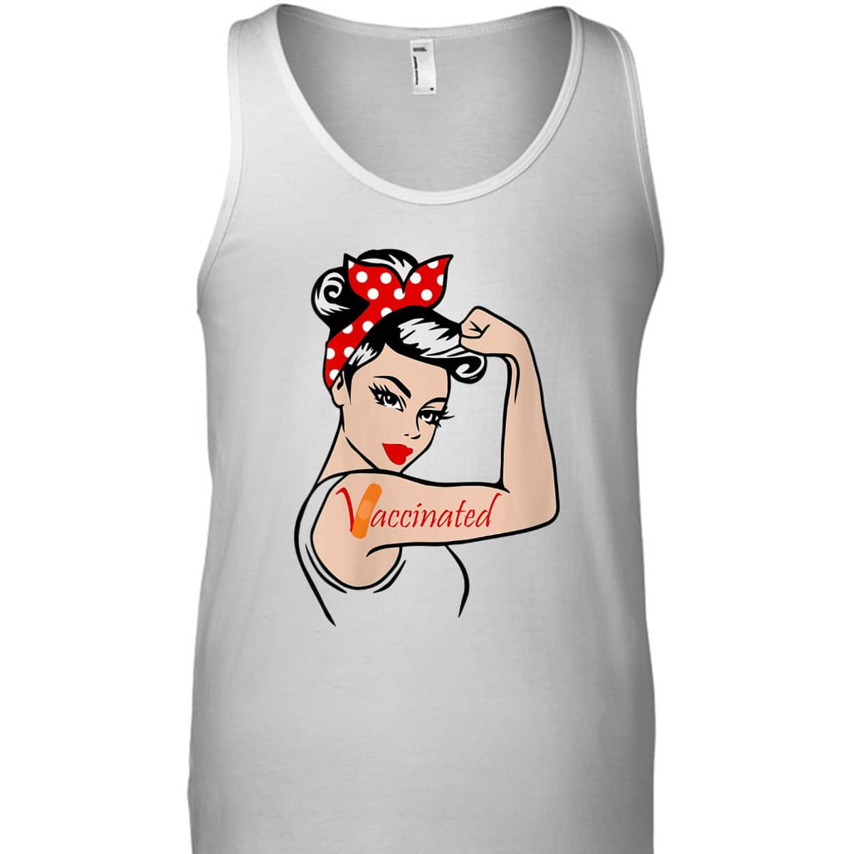 Womens Vaccinated Rosie The Riveter T-Shirt Womens Vaccinated Rosie The Riveter T-Shirt