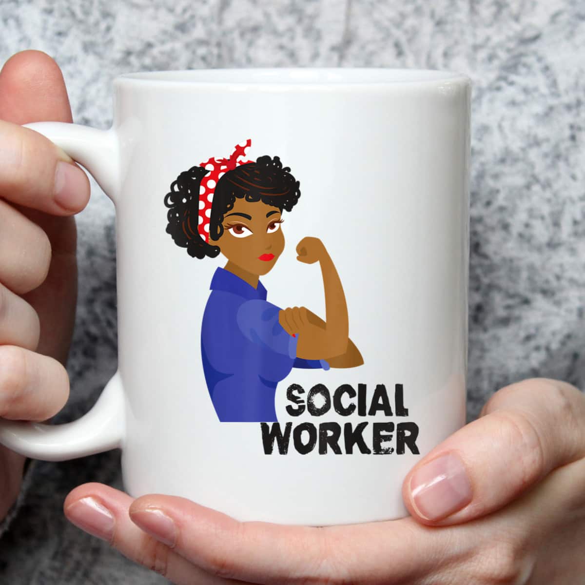 Black Social Worker Rosie The Riveter T-Shirt