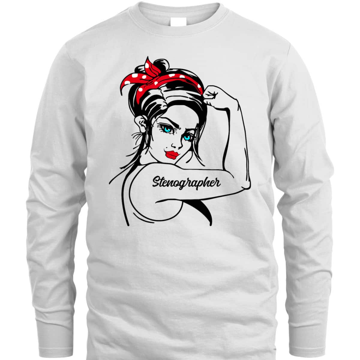 Stenographer Rosie The Riveter Pin Up T-Shirt