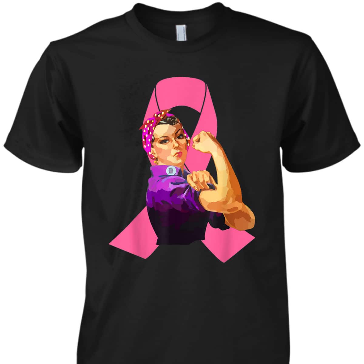 Awesome Rosie The Riveter We Can Do It Breast Cancer T-Shirt Awesome Rosie The Riveter We Can Do It Breast Cancer T-Shirt