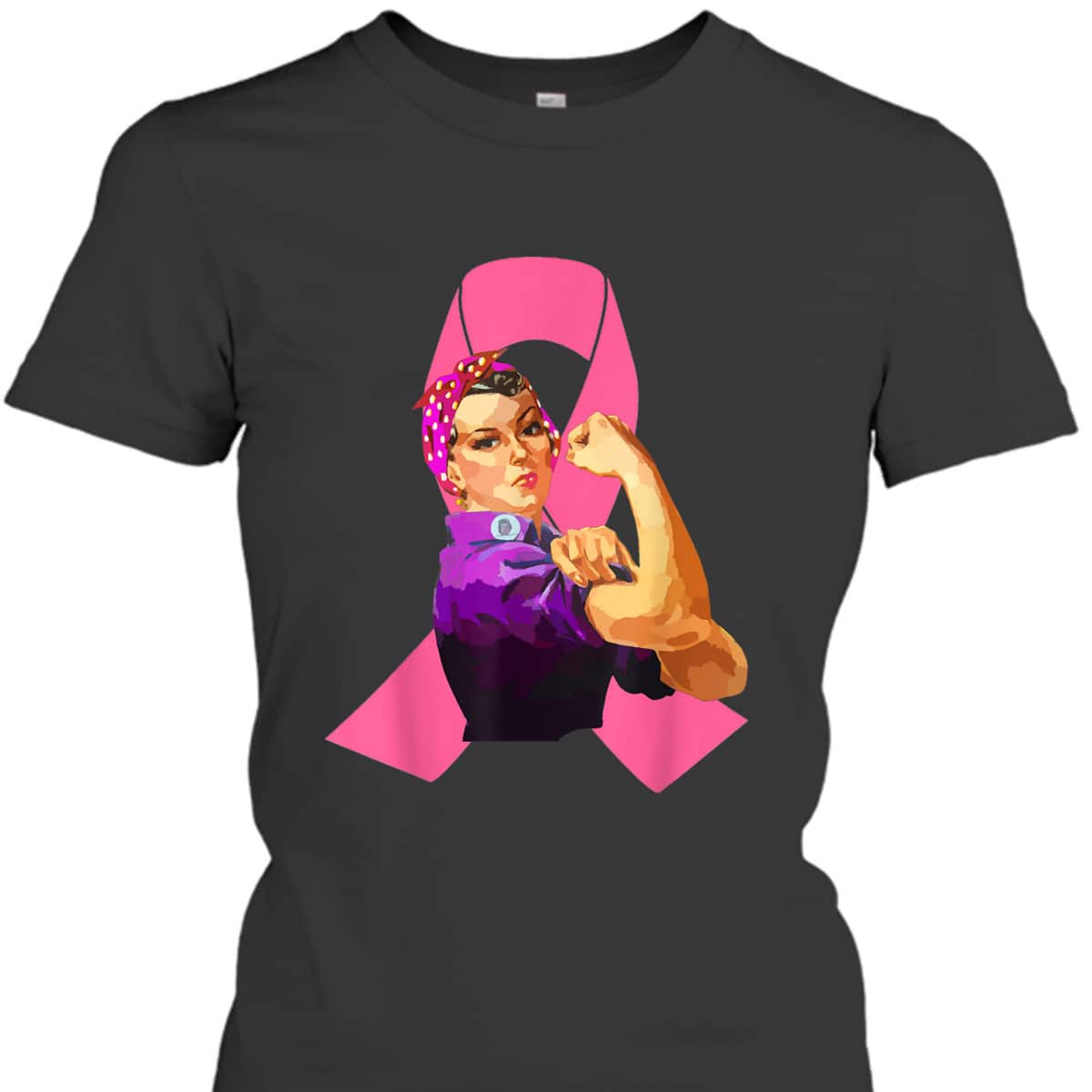Awesome Rosie The Riveter We Can Do It Breast Cancer T-Shirt