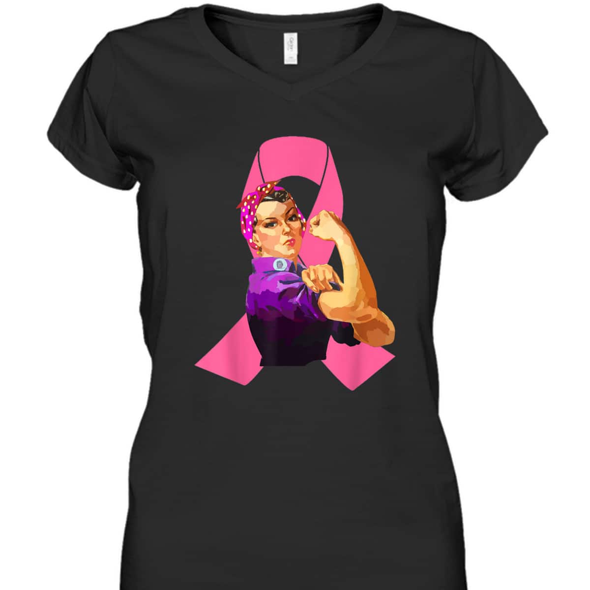 Awesome Rosie The Riveter We Can Do It Breast Cancer T-Shirt Awesome Rosie The Riveter We Can Do It Breast Cancer T-Shirt