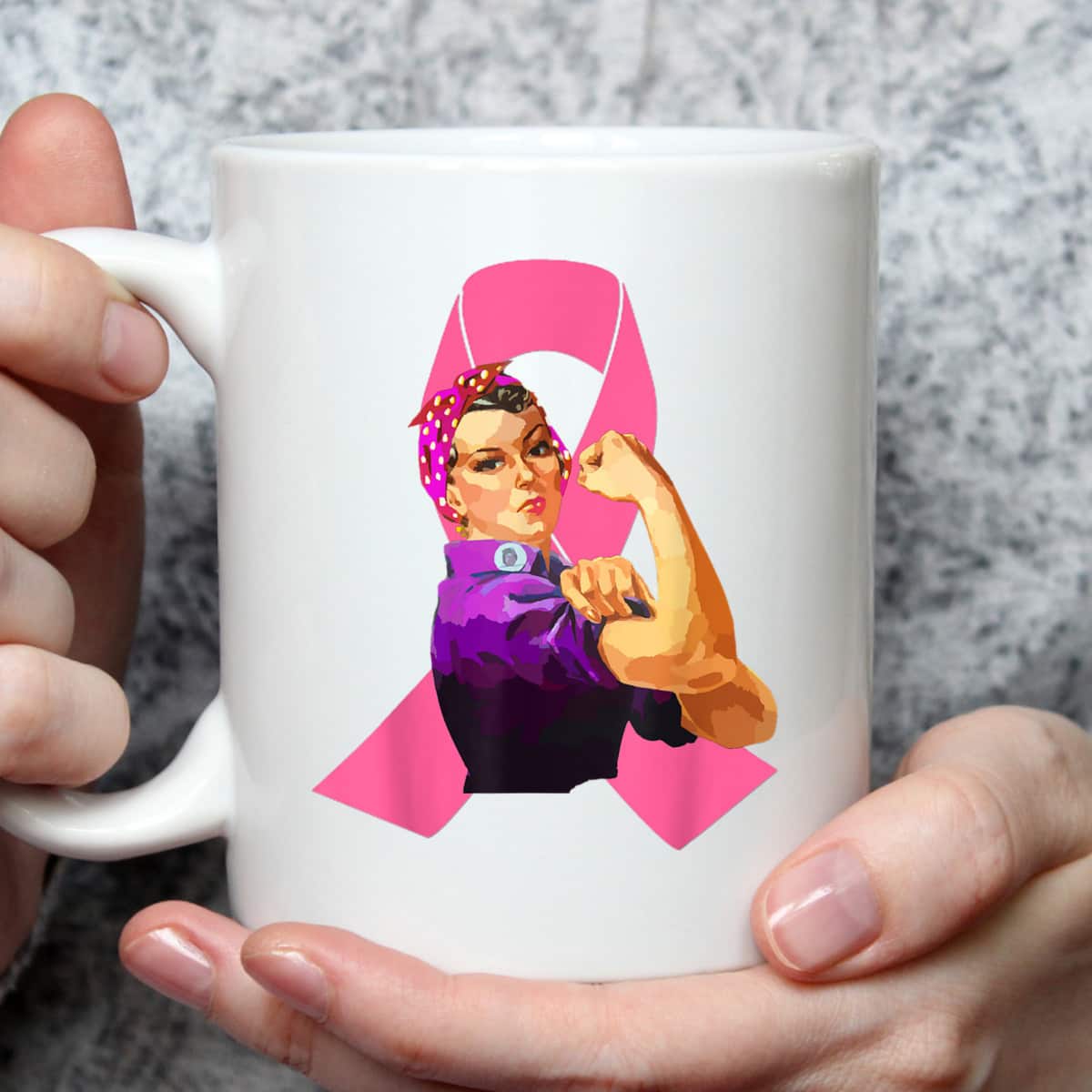 Awesome Rosie The Riveter We Can Do It Breast Cancer T-Shirt