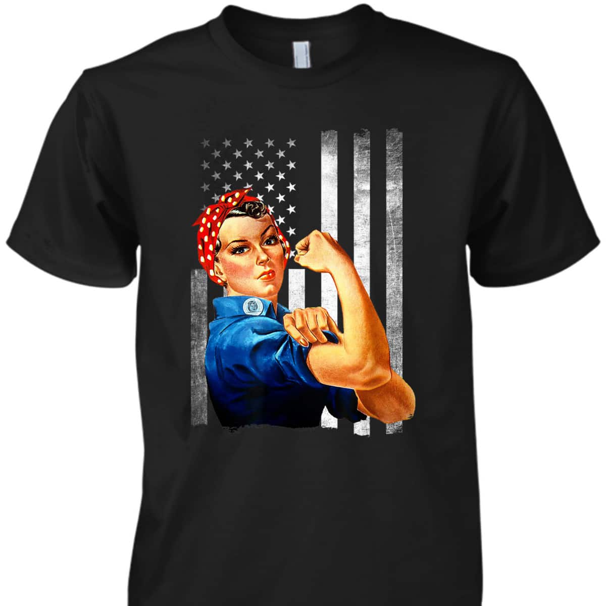 Rosie The Riveter WWII US Flag T-Shirt
