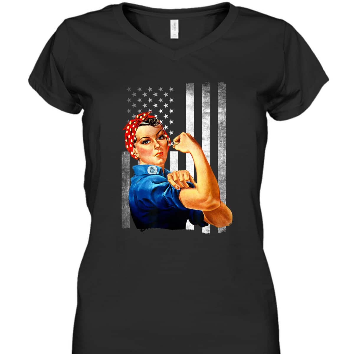 Rosie The Riveter WWII US Flag T-Shirt