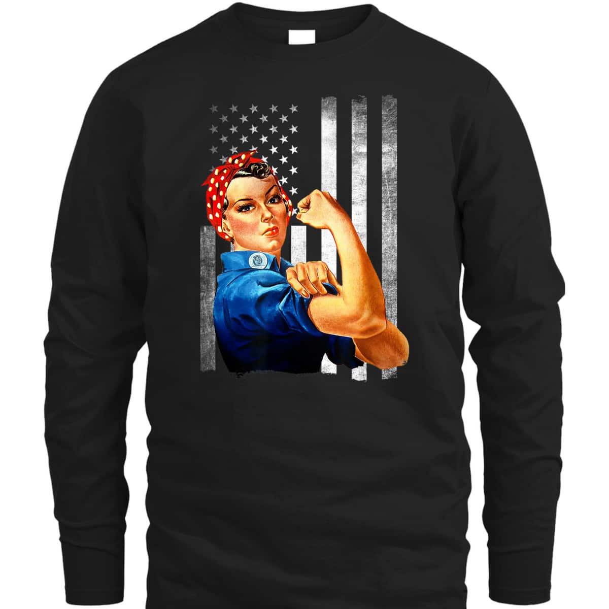 Rosie The Riveter WWII US Flag T-Shirt