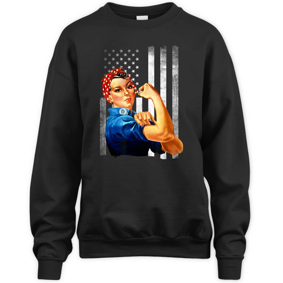 Rosie The Riveter WWII US Flag T-Shirt