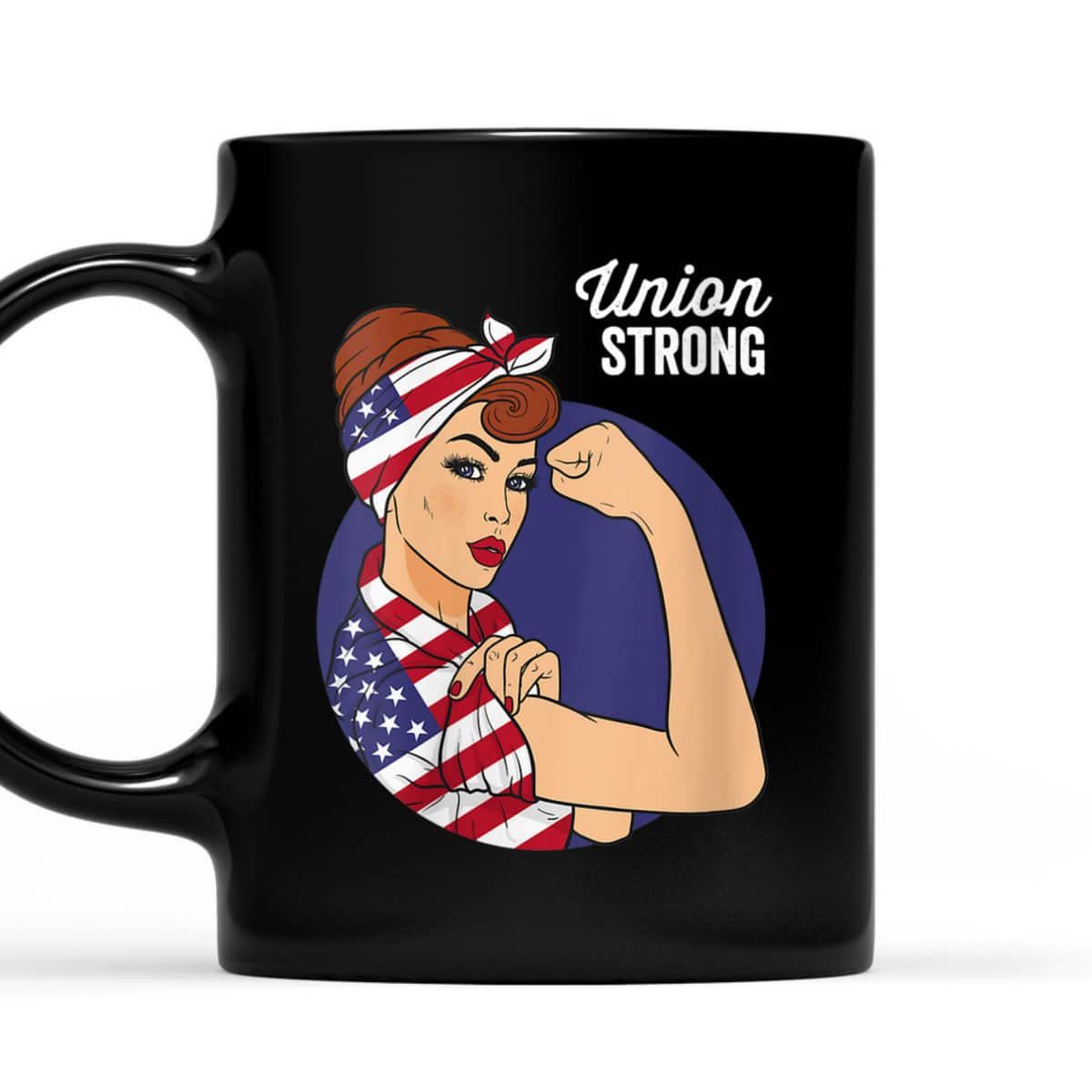 Womens Union Labor Day Rosie The Riveter USA Flag T-Shirt