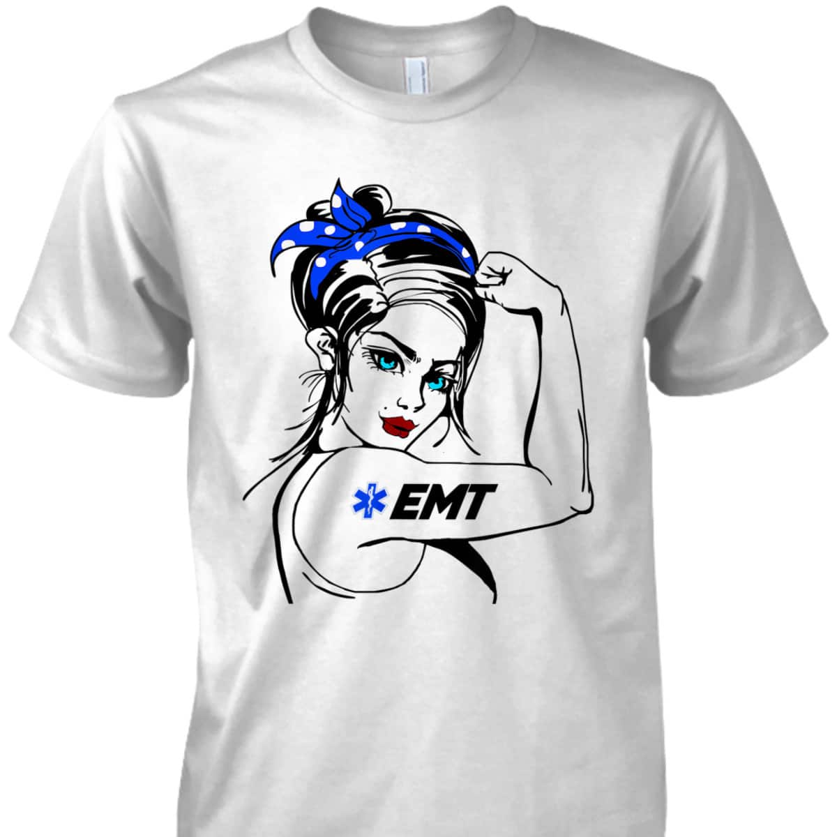EMS Emergency EMT Rosie The Riveter T-Shirt