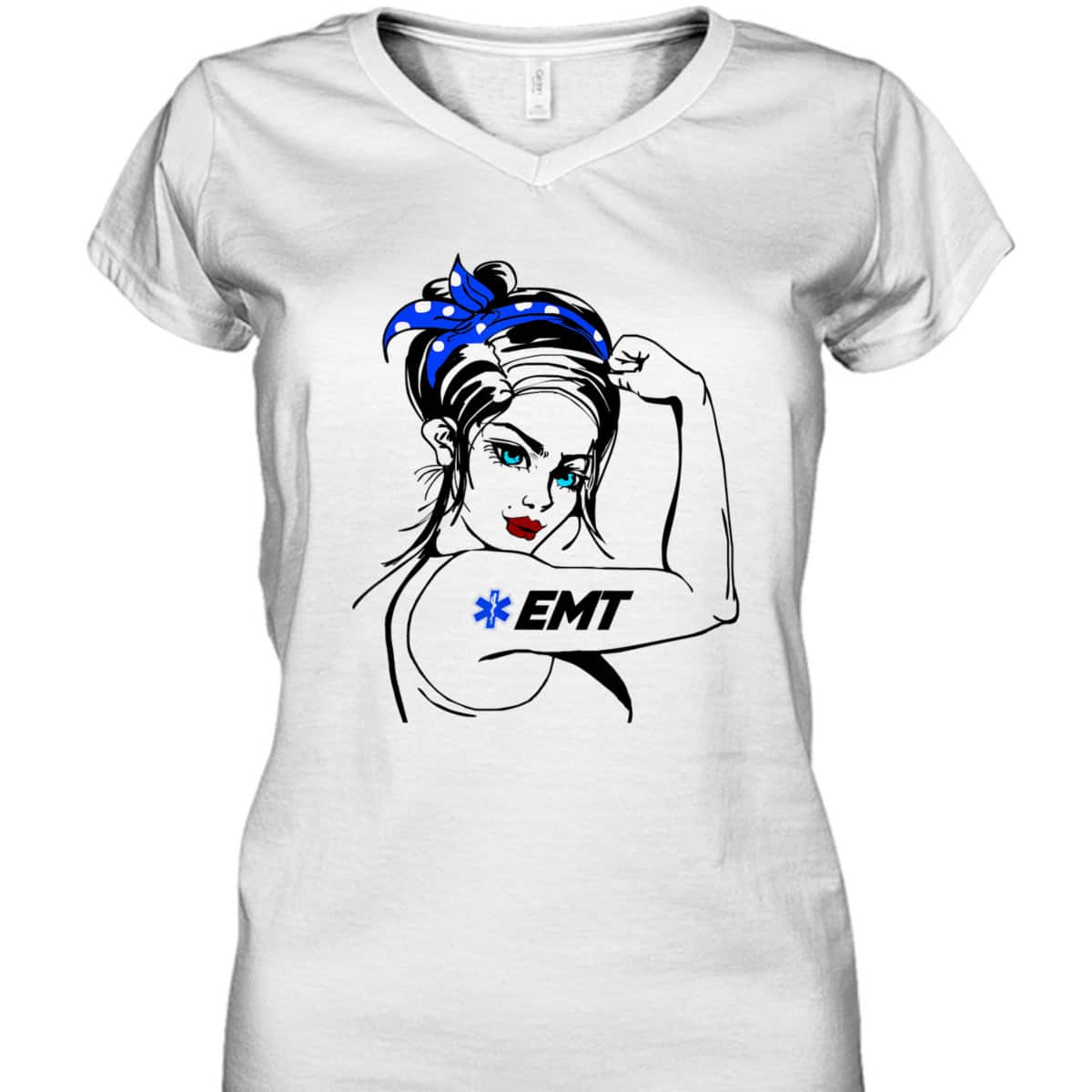 EMS Emergency EMT Rosie The Riveter T-Shirt