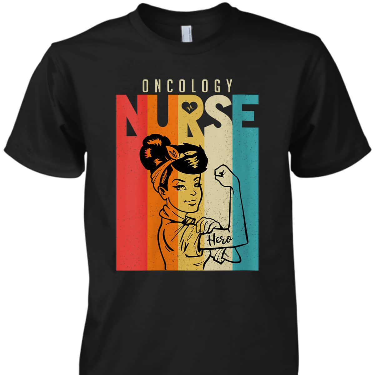 Womens Vintage Rosie The Riveter Oncology Nurse T-Shirt