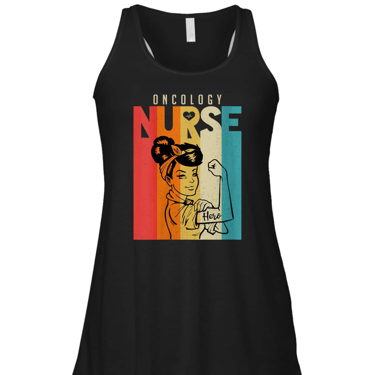 Womens Vintage Rosie The Riveter Oncology Nurse T-Shirt