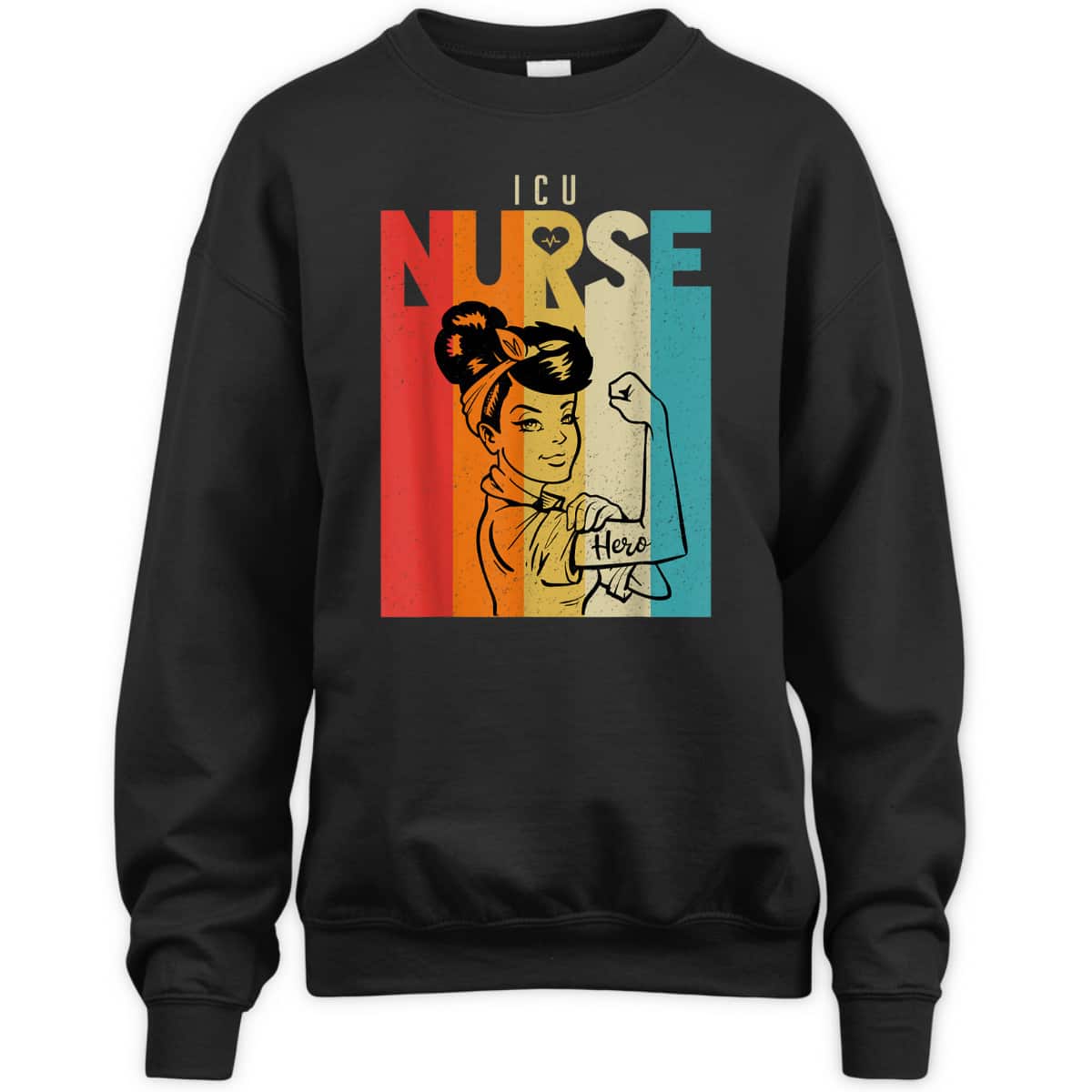 Vintage Rosie The Riveter ICU Nurse T-Shirt