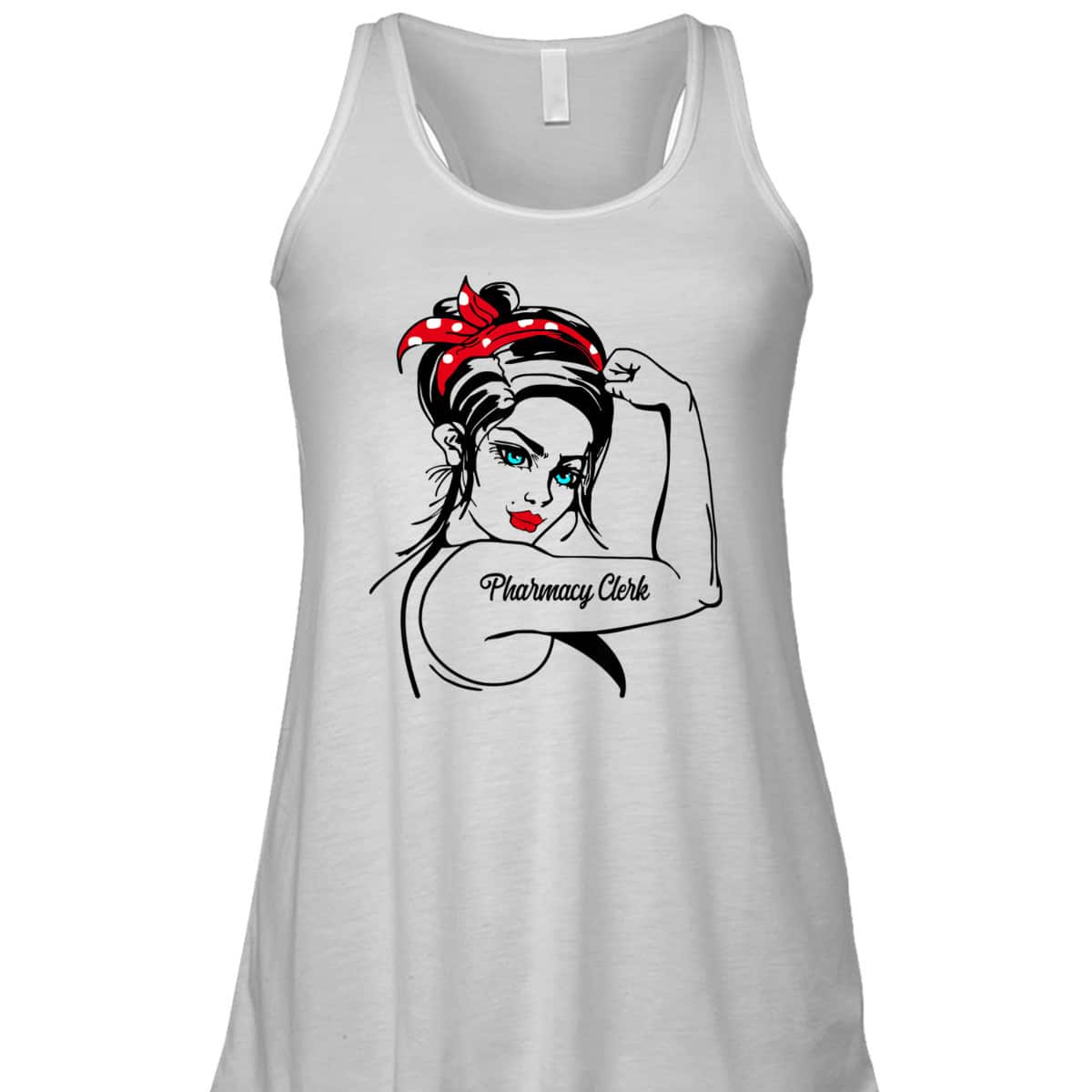 Female Pharmacy Clerk Rosie The Riveter Pin Up Girl T-Shirt