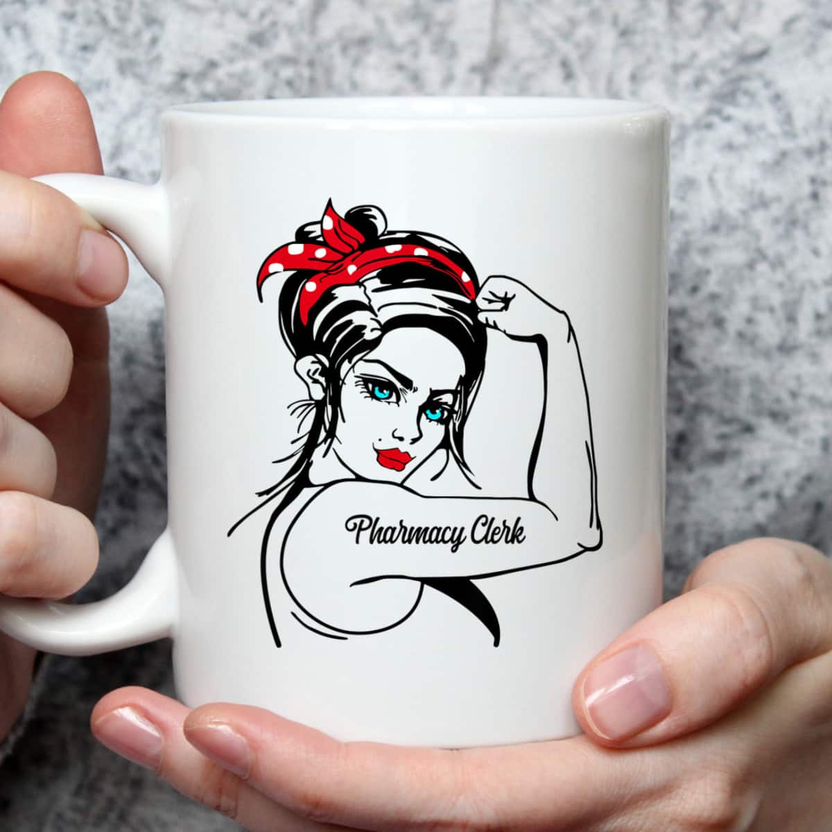Female Pharmacy Clerk Rosie The Riveter Pin Up Girl T-Shirt