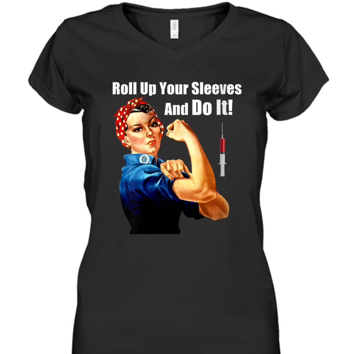 Womens ProVaccine Rosie The Riveter Get Vaccinated Do It T-Shirt