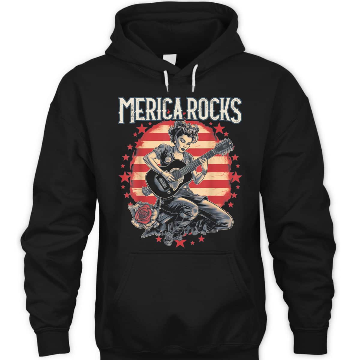 Rosie The Riveter 4th Of July Country Rock Music Funny T-Shirt