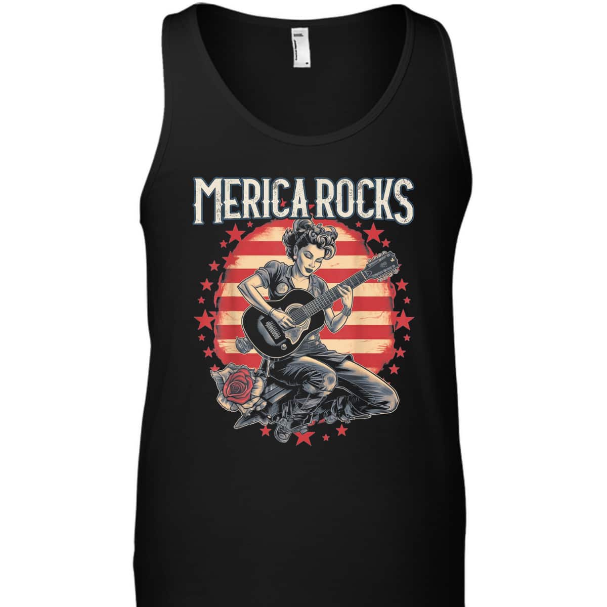 Rosie The Riveter 4th Of July Country Rock Music Funny T-Shirt