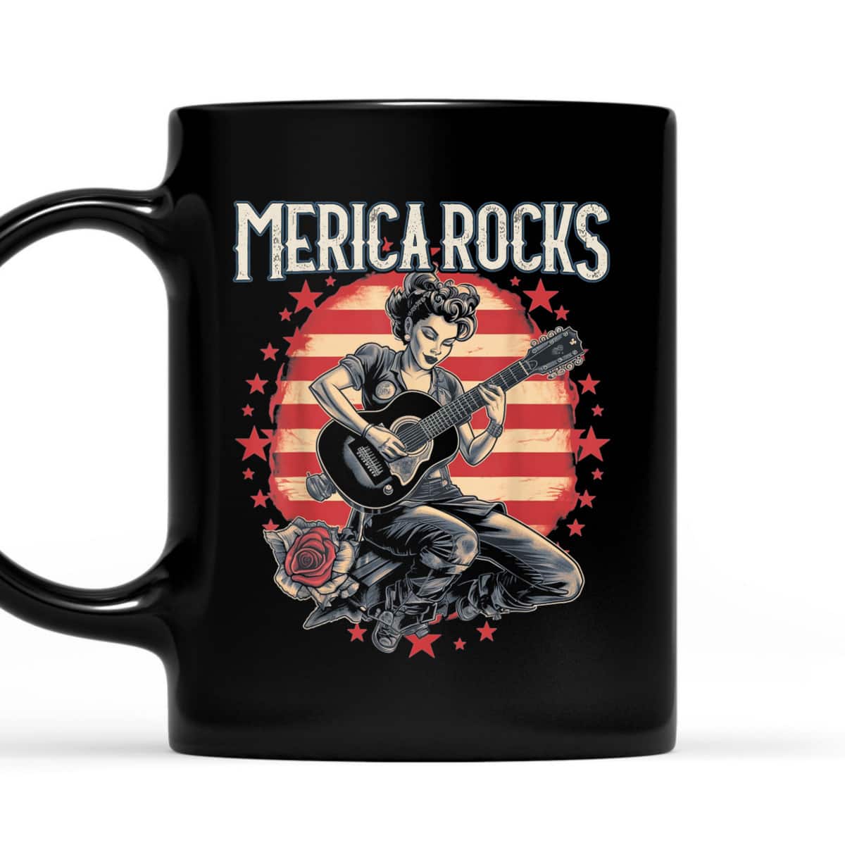 Rosie The Riveter 4th Of July Country Rock Music Funny T-Shirt