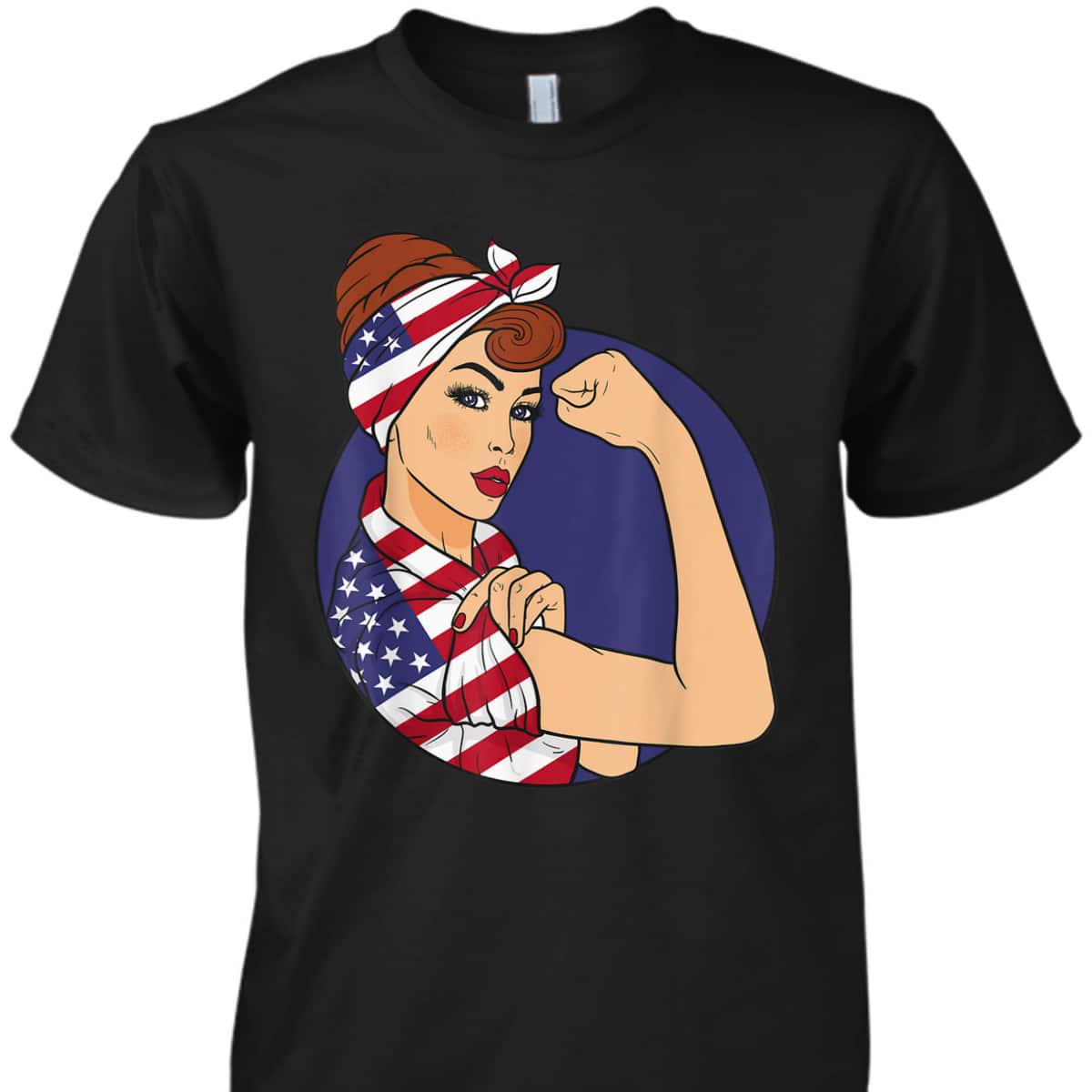 Labor Day Rosie The Riveter American Flag T-Shirt