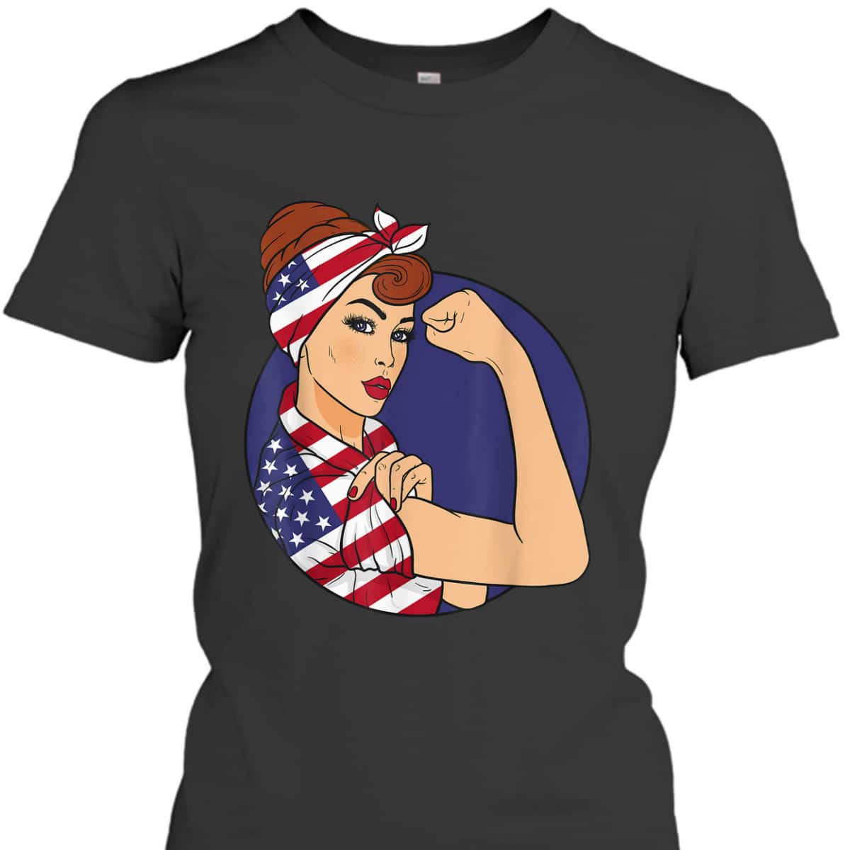 Labor Day Rosie The Riveter American Flag T-Shirt